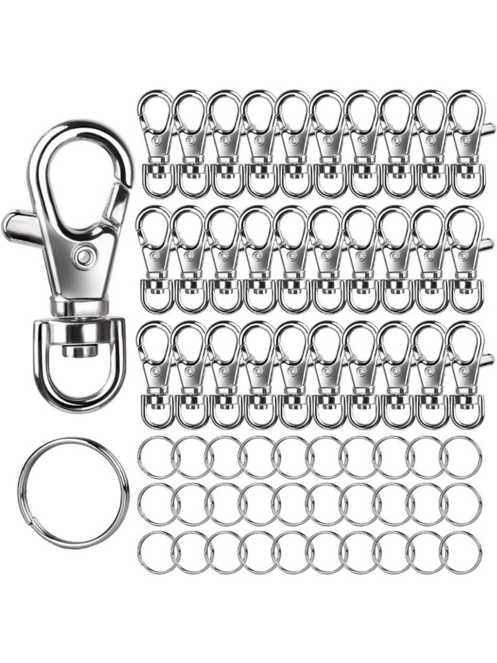 60PCS Lobster Claw Clasps & Key Rings Set, Keychain Making Kit for Jewelry
